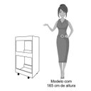 Ver imagem 4 de Kit 2 Armários Multiuso para Cozinha Seul com Rodízios Preto - Mpozenato