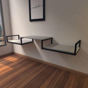 Aparador Industrial Cinza Moderno Cantinho Café Escritorio Simples Bancada Suspensa