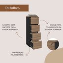 Ver imagem 5 de Armário para Escritório com 4 Gavetas e Chave Arquivo Nogal/preto