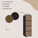 Ver mais imagens de Armário para Escritório com 4 Gavetas e Chave Arquivo Nogal/preto