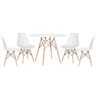Conjunto de Mesa Redonda Eames 100cm Branco + 4 Cadeiras Eiffel Dsw Branco - 1