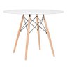 Conjunto de Mesa Redonda Eames 100cm Branco + 4 Cadeiras Eiffel Dsw Branco - 2