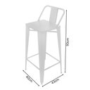 Ver imagem 2 de Banqueta Alta Industrial Bistrô Iron Tolix com Encosto em Aço Branca