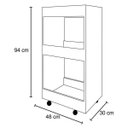 Ver imagem 3 de Kit 2 Adegas Bar Multiuso Seul com Rodízios Branco - Mpozenato