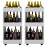 Kit 2 Adegas Bar Multiuso Seul com Rodízios Branco - Mpozenato - 1