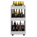 Ver imagem 2 de Adega Bar Multiuso Seul com Rodízios Branco - Mpozenato