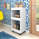 Ver imagem 2 de Kit 2 Armários Multiuso para Cozinha Seul com Rodízios Branco - Mpozenato