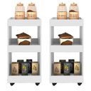Ver imagem 1 de Kit 2 Armários Multiuso para Cozinha Seul com Rodízios Branco - Mpozenato
