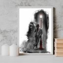 Ver imagem 1 de Quadro Zé Pelintra Desenho 33x24cm - com Vidro