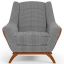 Ver imagem 6 de Poltrona Decorativa Base em Madeira Juliet D02 Courissímo Camel B-14 Pied Poule - Lyam Decor