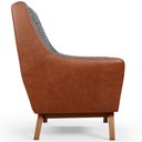 Ver imagem 6 de Poltrona Decorativa Base Em Madeira Juliet D02 Courissímo Camel B-14 Pied Poule - Lyam Decor