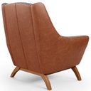 Ver imagem 7 de Poltrona Decorativa Base Em Madeira Juliet D02 Courissímo Camel B-14 Pied Poule - Lyam Decor