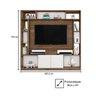 Estante Home Painel Para TV até 55 Pol. Divisor de Ambientes Duo Avelã/Branco/Preto - Móveis Leão - 4