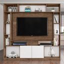 Ver imagem 2 de Estante Home Painel Para TV até 55 Pol. Divisor de Ambientes Duo Avelã/Branco/Preto - Móveis Leão