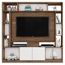 Ver imagem 1 de Estante Home Painel Para TV até 55 Pol. Divisor de Ambientes Duo Avelã/Branco/Preto - Móveis Leão