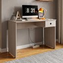 Ver imagem 1 de Mesa para Computador Notebook Escrivaninha 101cm Dubai Carvalho Bruma - Mpozenato