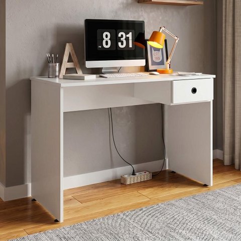 Mesa para Computador Notebook Escrivaninha 101cm Dubai Branco - Mpozenato