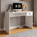 Ver imagem 1 de Mesa para Computador Notebook Escrivaninha 101cm Dubai Branco - Mpozenato