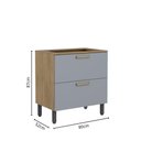 Ver imagem 2 de Balcão para Cooktop 1 Porta 1 Gavetão Grey Sky Axé Bertolini