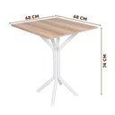 Ver imagem 3 de Mesa Tubular com 4 Cadeiras em Aço Branco Carvalho com Estofado Capuccino Kone Shop Jm