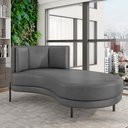 Ver imagem 2 de Sofá Chaise Longue Sala de Estar Living Lucca Direito D02 Corano Cinza C-03 - Lyam Decor