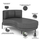 Ver imagem 3 de Sofá Chaise Longue Sala de Estar Living Lucca Direito D02 Corano Cinza C-03 - Lyam Decor