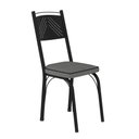 Ver imagem 3 de Conjunto Mesa de Jantar 151 Malva 6 Lugares Tampo Vidro Preto Platina 140cm Combo Stock