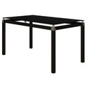 Ver imagem 4 de Conjunto Mesa de Jantar 151 Malva 6 Lugares Tampo Vidro Preto Platina 140cm Combo Stock