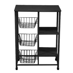 Fruteira e Suporte Microondas Bebedouro em aço wr07:preto