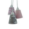 Lustre Pendente Luminária Bebê Nuvens e Chevron Cinza e Rosa - 2