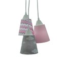 Ver imagem 1 de Lustre Pendente Luminária Bebê Nuvens e Chevron Cinza e Rosa