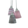 Lustre Pendente Luminária Bebê Nuvens e Chevron Cinza e Rosa - 1
