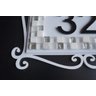 Número para Casa Moldura Arabescos Branca com Pastilhas Claras - 4