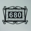 Ver imagem 2 de Número para Casa Moldura Arabescos Preto com Pastilhas Claras