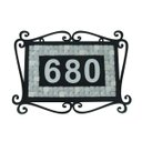 Ver imagem 1 de Número para Casa Moldura Arabescos Preto com Pastilhas Claras