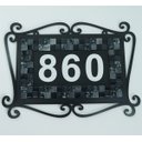 Ver imagem 2 de Número para Casa Preto com Mosaico de Pastilhas em Tons de Cinza e Preta