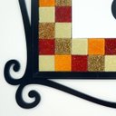 Ver imagem 3 de Número Residencial Moldura Arabesco Preto com Pastilhas De Vidro Cores Quentes