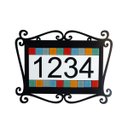 Ver imagem 1 de Número Residencial Moldura Arabescos E Pastilhas Coloridas