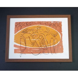 Quadro Com Imagem Santa Ceia Lava Pés Arte Claudio Pastro 47,8 x 31,8 cm - 2