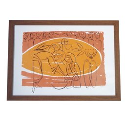 Quadro Com Imagem Santa Ceia Lava Pés Arte Claudio Pastro 47,8 x 31,8 cm - 1