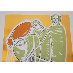 Quadro Com Imagem Bodas de Caná Arte Claudio Pastro 37 x 27,8 cm - 2