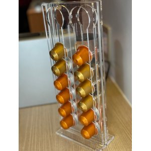 Suporte Para Cápsulas Nespresso Em Acrílico - 28 Cápsulas Cor:cristal