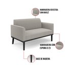 Ver imagem 3 de Namoradeira e 2 Poltronas Base Madeira Preto Marisa Bouclê Cinza D03 - D’Rossi