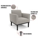 Ver imagem 4 de Namoradeira e 2 Poltronas Base Madeira Preto Marisa Bouclê Cinza D03 - D’Rossi