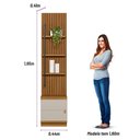 Ver imagem 6 de Painel Ripado com Mesa de Apoio Industrial 1 Módulo 44cm Golden L06 Nature/Off White - Mpozenato