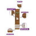 Ver imagem 3 de Painel Ripado com Mesa de Apoio Industrial 1 Módulo 44cm Golden L06 Nature/Off White - Mpozenato