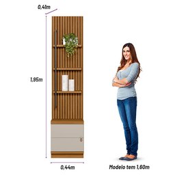 Painel Ripado com Mesa de Apoio Industrial 1 Módulo 44cm Golden L06 Nature/Off White - Mpozenato - 4
