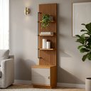 Ver imagem 1 de Painel Ripado com Mesa de Apoio Industrial 1 Módulo 44cm Golden L06 Nature/Off White - Mpozenato