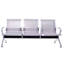 Ver imagem 3 de Cadeira Longarina Cromada 3 Lugares com Braço