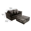 Ver imagem 4 de Jogo de Sofá e Poltronas Malibu com Mesa em Alumínio - Jardim, Área, Edícula, Piscina - Preto